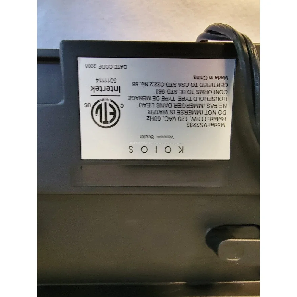 KOIOS TVS-2233 Black Vacuum Sealer‎ Machine